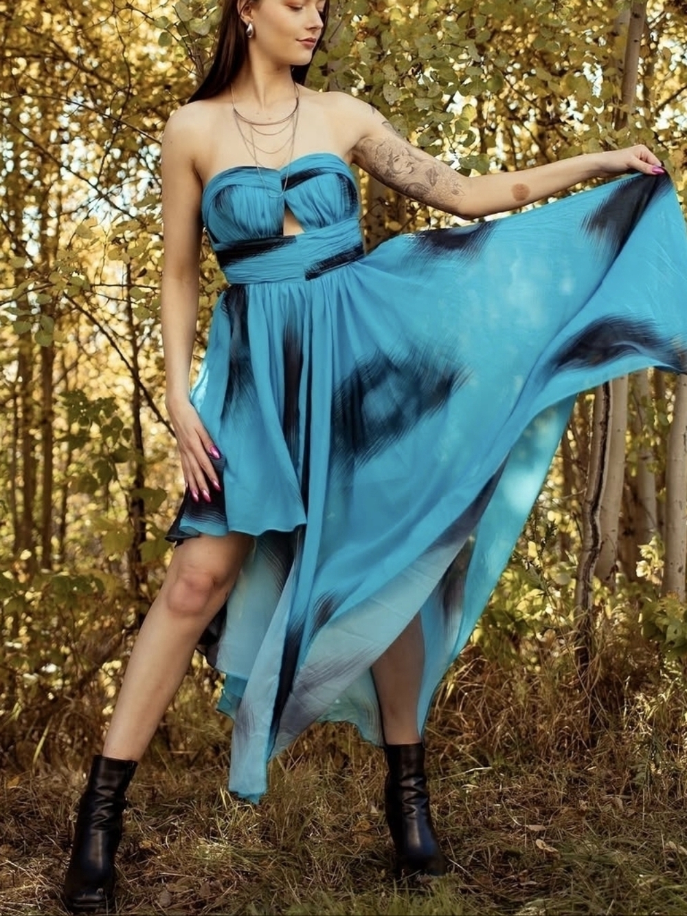 BELLA BARNETT Bandeau High-Low  Dress